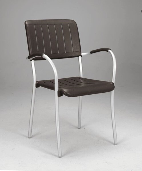 Picture of Musa Plastic Resin Dining Chair with Aluminum Frame - 9 lbs.