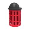 Elite Series 32 Gallon Thermoplastic Slatted Steel Trash Receptacle With Dome Top And Liner