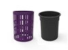 Elite Series 32 Gallon Thermoplastic Slatted Steel Trash Receptacle With Dome Top And Liner