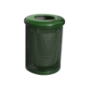 Elite Series 32 Gallon Thermoplastic Polyethylene Coated Trash Can Receptacle With Top And Liner