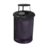 Elite Series 32 Gallon Thermoplastic Polyethylene Coated Trash Can Receptacle With Top And Liner