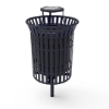 Elite Series 32 Gallon Skyline Thermoplastic Trash Receptacle With Flared Top And Side Opening
