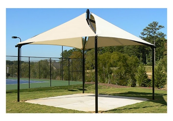 Quad Sail Fabric Shade Structure with 8 Ft. Entry Height 