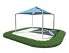 Quad Sail Fabric Shade Structure with 8 Ft. Entry Height 