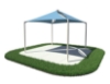 Quad Sail Fabric Shade Structure with 8 Ft. Entry Height 