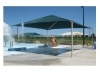 Square Fabric Hip End Shade Structure With 8 Ft. Entry Height