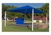 Square Fabric Hip End Shade Structure With 8 Ft. Entry Height
