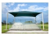 Square Fabric Hip End Shade Structure With 12 Ft. Entry Height