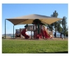 Square Fabric Hip End Shade Structure With 12 Ft. Entry Height 