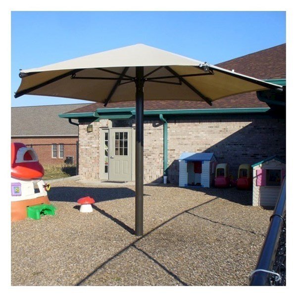 Hexagonal Fabric Umbrella Shade Structure With 10 Ft. Height