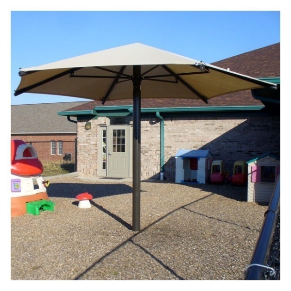 Hexagonal Fabric Umbrella Shade Structure With 10 Ft. Height