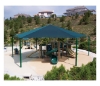 Hexagonal Fabric Hip End Shade Structure with 8 Ft. Entry Height 