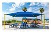 Rectangle Fabric Hip End Shade Structure With 10 Ft. Entry Height