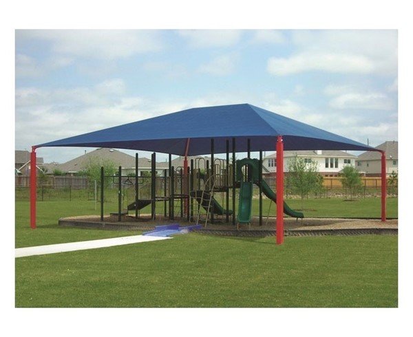 Rectangle Fabric Hip End Shade Structure With 10 Ft. Entry Height