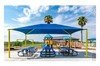Rectangle Fabric Hip End Shade Structure With 12 Ft. Entry Height