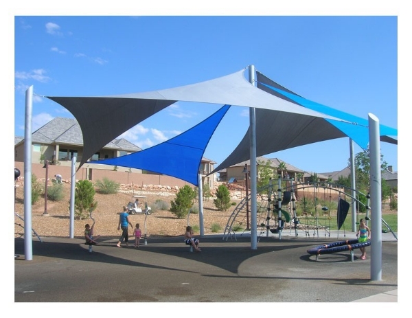 Custom Sail Fabric Shade Structure With Engineering Drawings