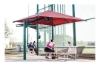 Square Fabric Cantilever Umbrella Shade Structure with 8 Ft. Height