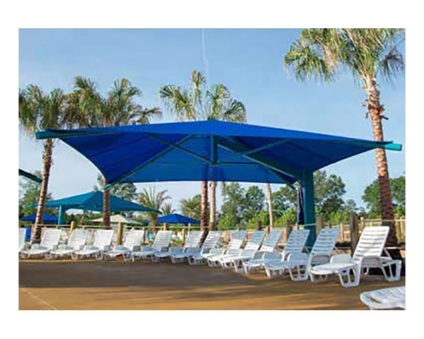 Square Fabric Cantilever Umbrella Shade Structure with 10 Ft. Height