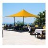 Square Fixed Waterproof Umbrella Shade Structure with Steel Center Post and Glide Elbows - 8' or 10' Height
