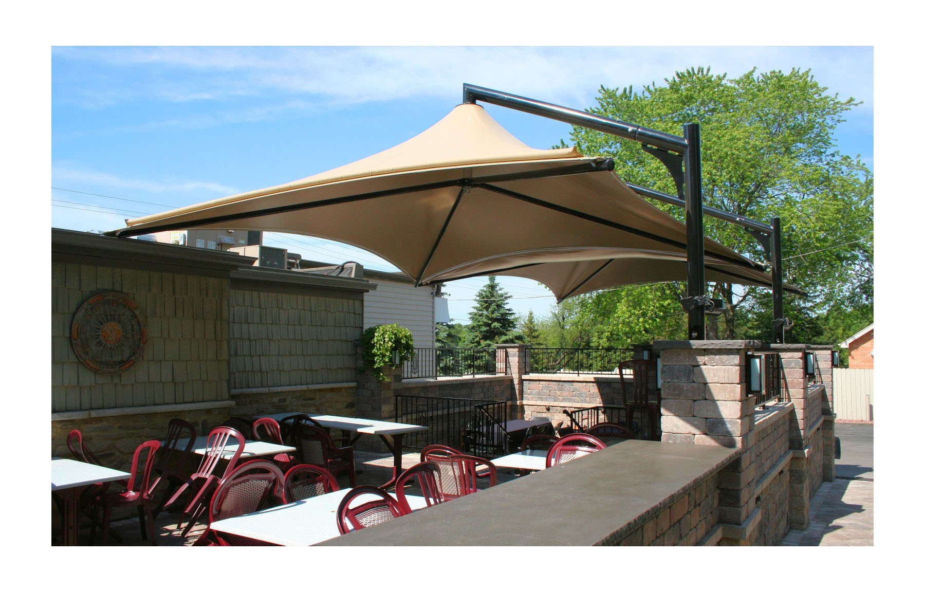 Square Water Resistant Vista Cantilever Umbrella Shade Structure with ...