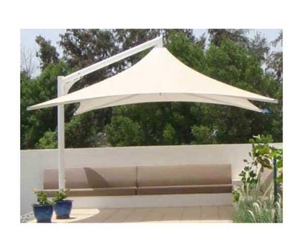 Square Waterproof Vista Cantilever Umbrella Shade Structure With Steel Center Post