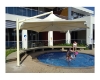 Hexagonal Waterproof Vista Cantilever Umbrella Shade Structure With Steel Frame