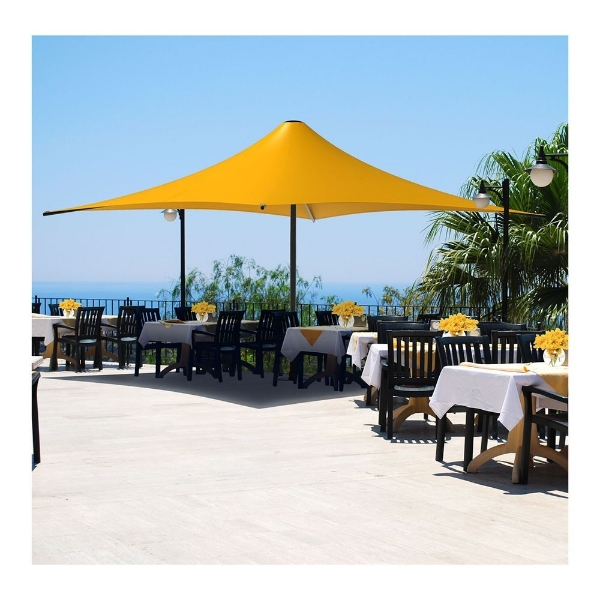 Square Waterproof Umbrella Shade Structure With Aluminum Frame