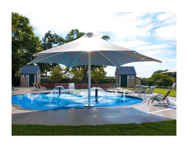 Hexagonal Waterproof Umbrella Shade Structure With Aluminum Frame And Crank - 14', 16', Or 18'