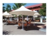 Hexagonal Waterproof Umbrella Horizon Shade Structure With Aluminum Frame - 14', 16', Or 18'