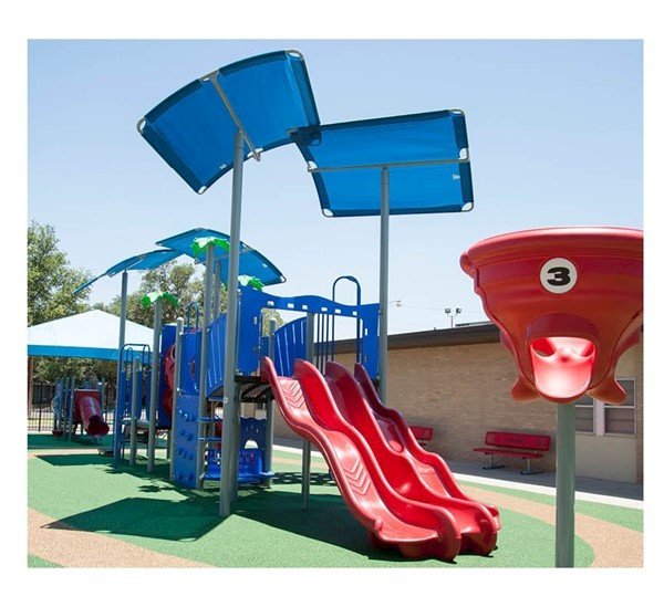 Custom Modular Crescent Shade Structure For Playground Equipment With Engineering Drawings