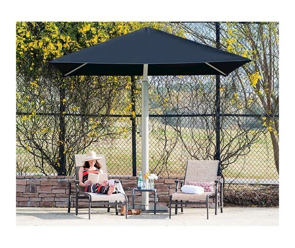 10' Square Portable Retractable Crank Cantilever Umbrella Shade Structure With 8 Ft. Entry Height And Sunbrella Fabric Canopy 