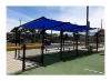 Custom Fabric Dugout Cantilever Shade Structure with Steel Frame