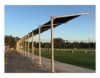 Custom Fabric Dugout Cantilever Shade Structure with Steel Frame