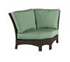 Palmer 45 Degree Sectional Wedge Corner Cushion Lounge Chair With Wicker Covered Aluminum Frame 