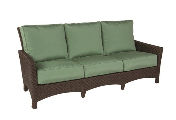 Palmer Cushion Patio Sofa With Wicker Covered Aluminum Frame