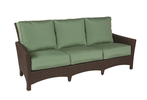 Palmer Cushion Patio Sofa With Wicker Covered Aluminum Frame