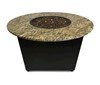 42" Round Santiago Commercial Outdoor Fire Pit Dining Table With Granite Top And Aluminum Frame