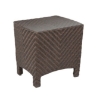 Palmer 19" x 22" Wicker Covered Aluminum Side Table with Glass Top - 20 lbs. 