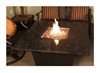 42" Square Venice Commercial Outdoor Fire Pit Dining Table With Granite Top And Aluminum Frame