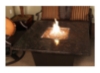 42" Square Venice Commercial Outdoor Fire Pit Dining Table With Granite Top And Aluminum Frame