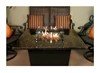 42" Square Venice Commercial Outdoor Fire Pit Dining Table With Granite Top And Aluminum Frame