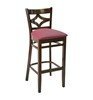 FS CON-02B Diamond Back Interior Wooden Restaurant Bar Chair with Vinyl Upholstered Seat 