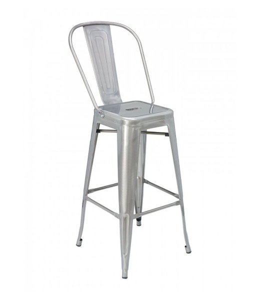 Industrial Interior Metal Restaurant Bar Chair - Clear Coat