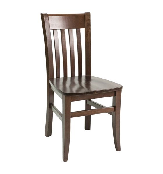 FS FLS-03S Traditional Interior Wooden Restaurant Dining Chair With Vinyl Upholstered Seat