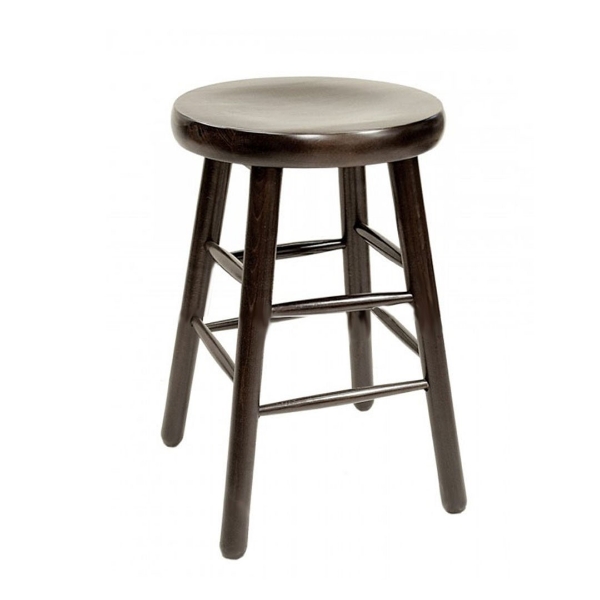 Interior Wooden Traditional Saddle Barstool With Wood Seat