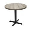 Indoor Restaurant Dining Table with Marco Top and X Stamped Steel Base