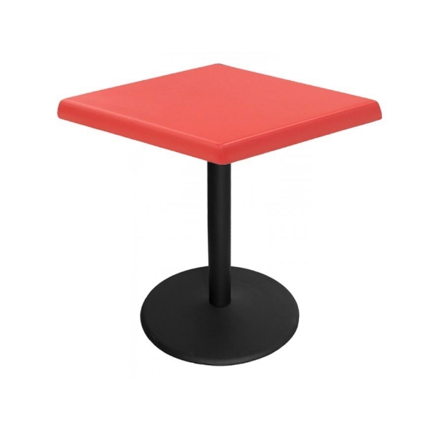 Indoor Restaurant Dining Table with Suncity Top and Round Stamped Steel Base