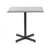 Outdoor Square Restaurant Bar Height Table With Powder Coated Aluminum Top And X Base