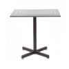 Outdoor Square Restaurant Bar Height Table With Powder Coated Aluminum Top And X Base