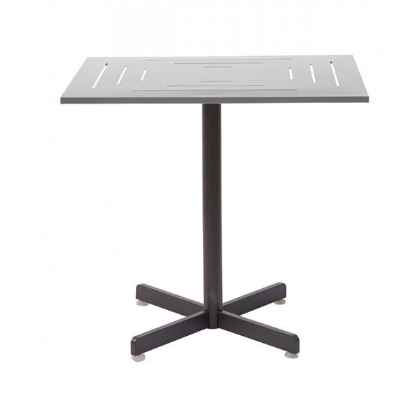 Outdoor Square Restaurant Bar Height Table With Powder Coated Aluminum Top And X Base